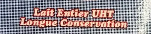 Lait entier UHT longue conservation ingredients label