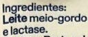 Leite Sem Lactose Meio-Gordo ingredients label