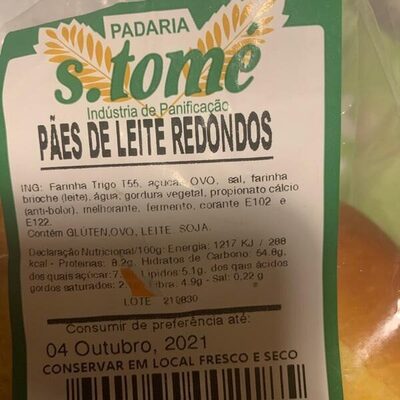 Pães de Leite Redondos Padaria S. Tomé