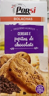 Cereais e pepitas de chocolate