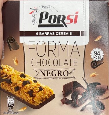 6 Barras Cereais Forma Chocolate Negro