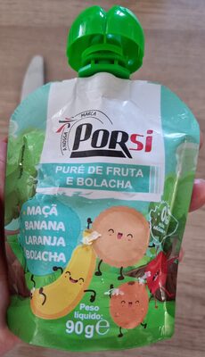 Puré de Fruta e Bolacha Maçã + Banana + Laranja + Bolacha front packaging