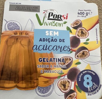 Gelatina Sabor a Manga e Maracujá