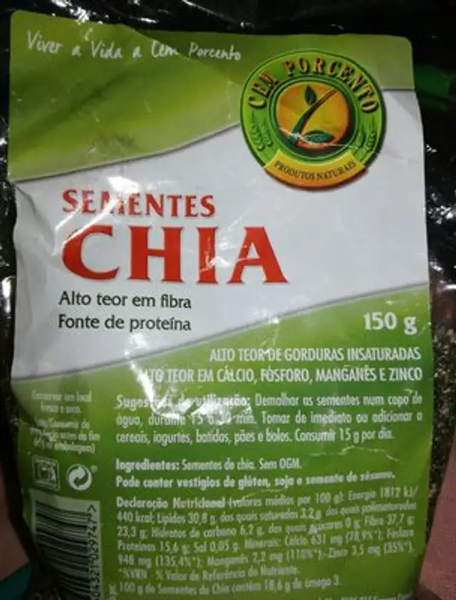 Graine de chia ingredients label