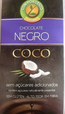 Chocolate negro coco front packaging