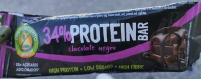 34% Protein Bar chocolate negro front packaging