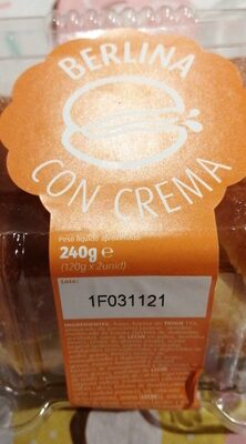 Berlina con crema front packaging