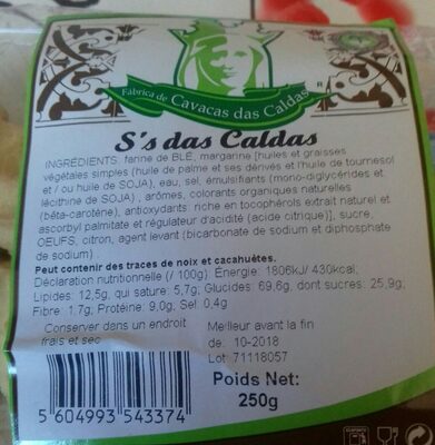 S's das Caldas front packaging
