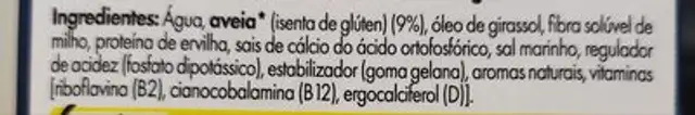 Parece mas... Não é Leite aveia ingredients label