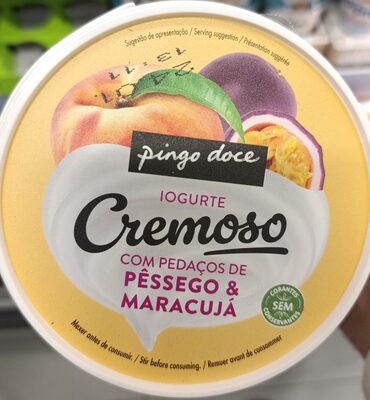 Iogurte Cremoso com Pedaços de Pêssego & Maracujá front packaging