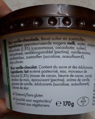 Isey skyr ingredients label