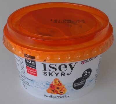 Peach icelandic style skyr yogurt front packaging