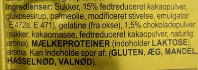 Cake Mousse ingredients label