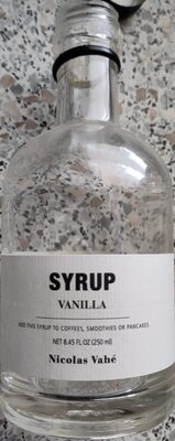 Vanilla syrup front packaging