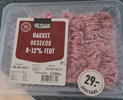 Hakket Oksekød 8-12% Fedt