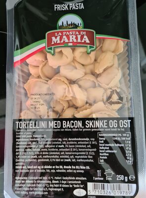 Tortellini med bacon, skinke og ost