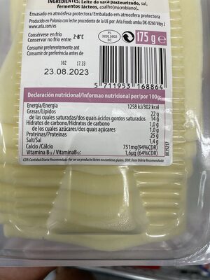 MOZZARELLA NATURAL Arla 175ge nutrition facts table