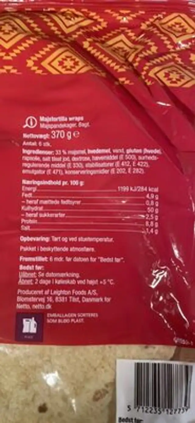 Majstortilla wraps nutrition facts table