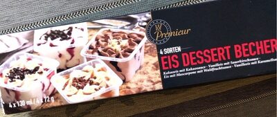 4 Sorten Eis Dessert Becher