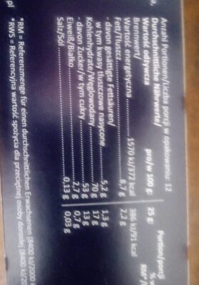 ChocoBella Schoko Schaumküsse nutrition facts table