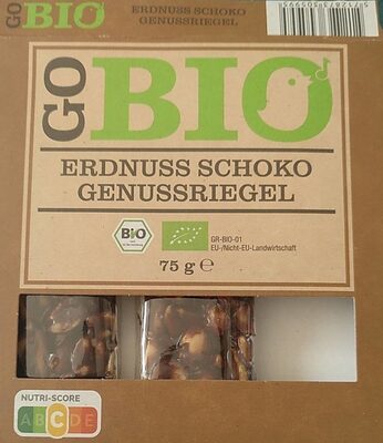 Bio Erdnussriegel mit dunkler Schokolade