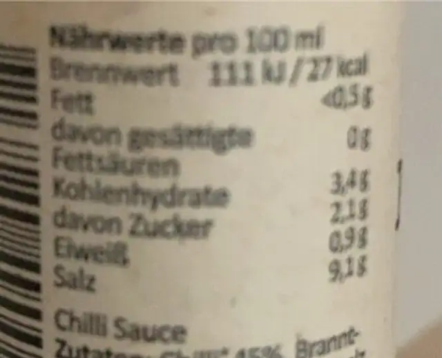 Northern Greens - Flüssiger Chili EXTRA SCHARF, Bio zum würzen 40g 2,79 € Inhalt: 0.04 Kilogramm (69,75 € * / 1 Kilogramm) nutrition facts table