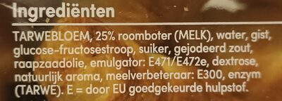 Mini roomboter croissants ingredients label