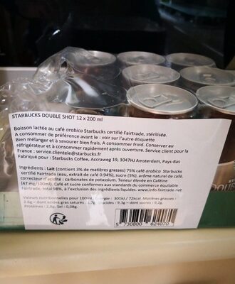 Starbucks double shot 12x200ml front packaging