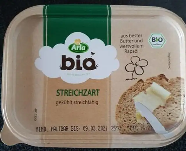 Arla Streichzart Bio front packaging