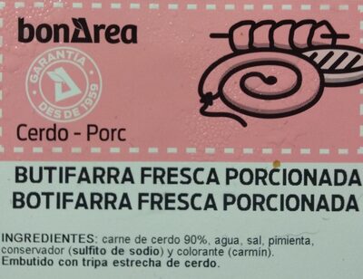 Butifarra fresca porcionada