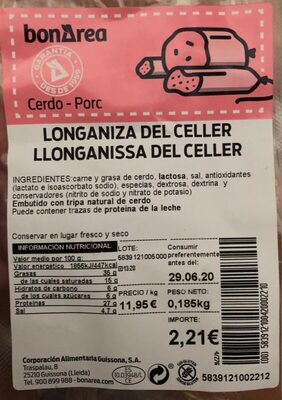 Longaniza del celler