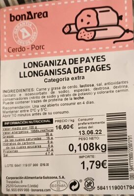 Longaniza de payes