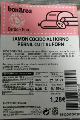 Jamón cocido al horno