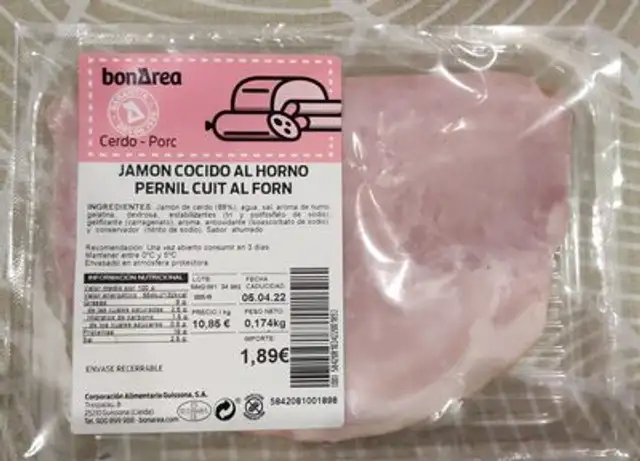 Jamón cocido al horno front packaging
