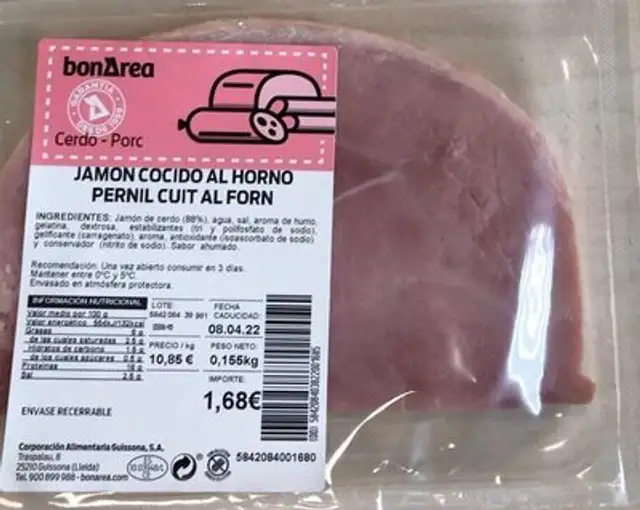 Jamón cocido al horno front packaging