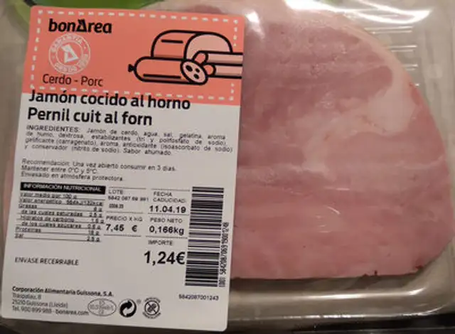 Jamón cocido al horno front packaging