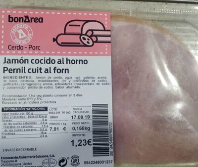 Jamón cocido al horno front packaging