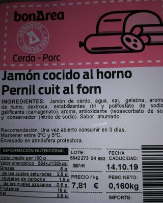 Jamón cocido al horno