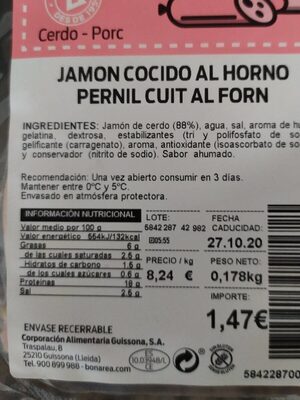 Jamón cocido al horno