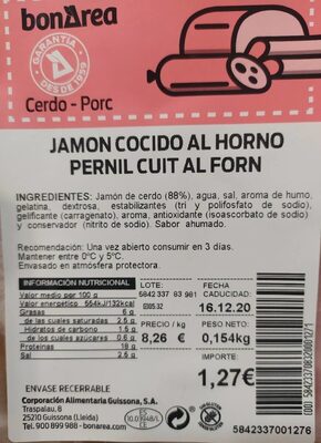 Jamón cocido al horno