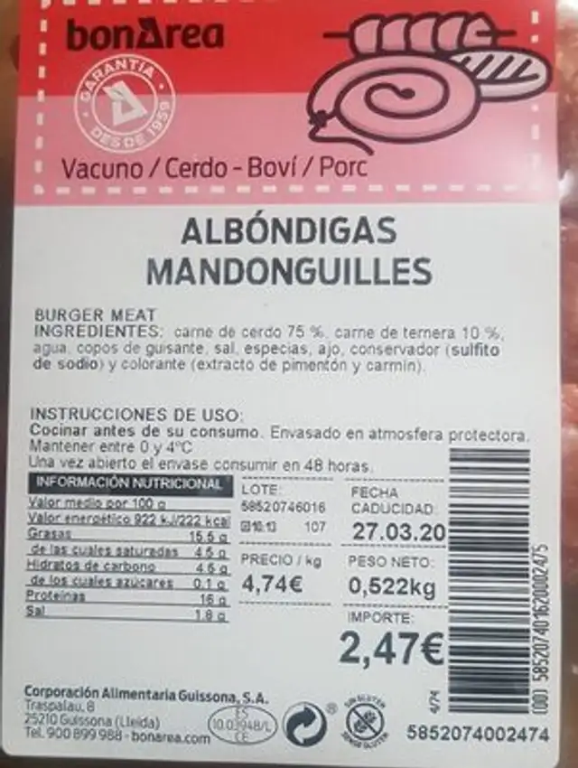 Albondigas front packaging