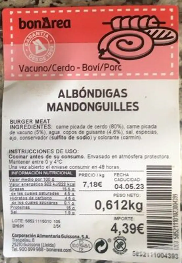 Albóndigas - Mandonguillas front packaging