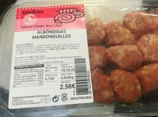 Albóndigas front packaging