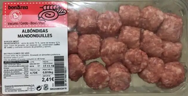 Albondigas vacuno/cerdo front packaging