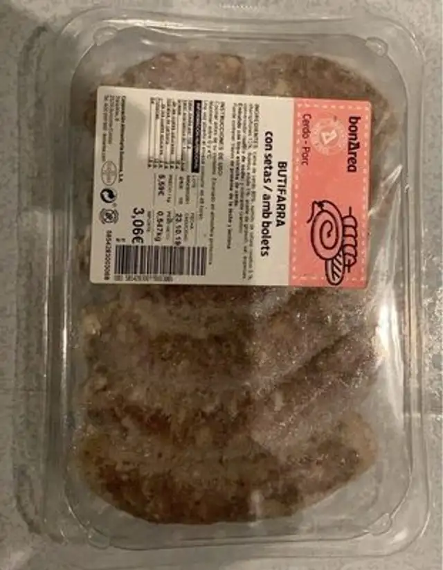 Butifarra amb bolets front packaging