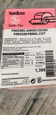 Finisimo jamon cocido