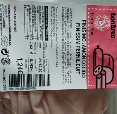 Finísimo jamón cocido