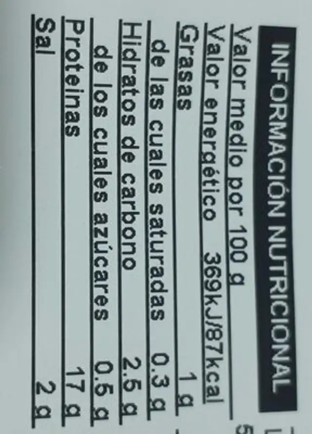 Finisimo de pechuga de pavo nutrition facts table