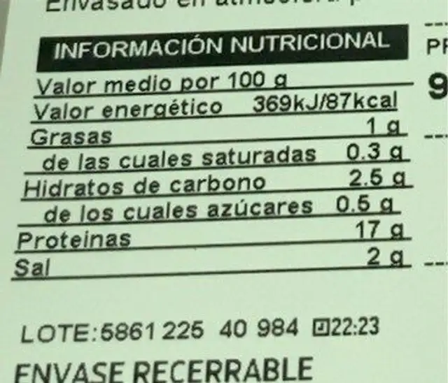 Finisimo de pechuga de pavo nutrition facts table