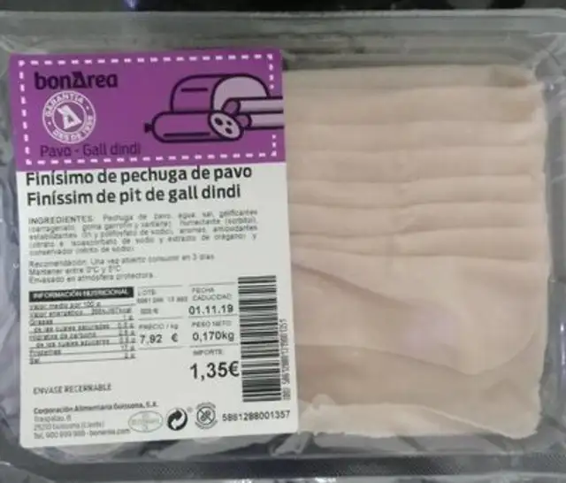 Finisimo de pechuga de pavo front packaging
